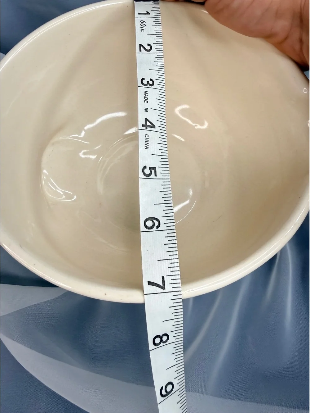 East Texas Pottery Green Heart Spongeware Batter Bowl 7” Pouring Mixing Bowl